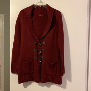 Medium Maroon Cardigan with Button Detail